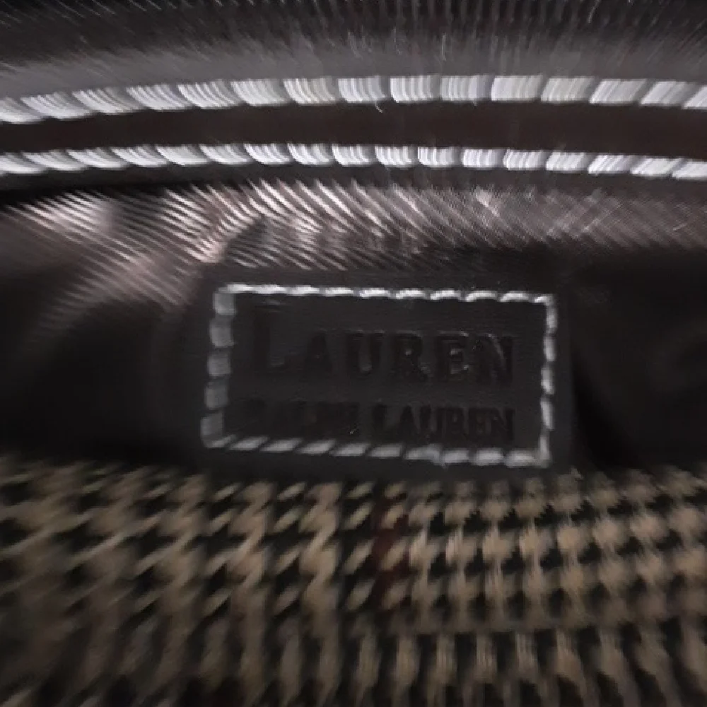 Vintage LAUREN RALPH LAUREN Brown‎ Houndstooth Plaid Duffel Bag